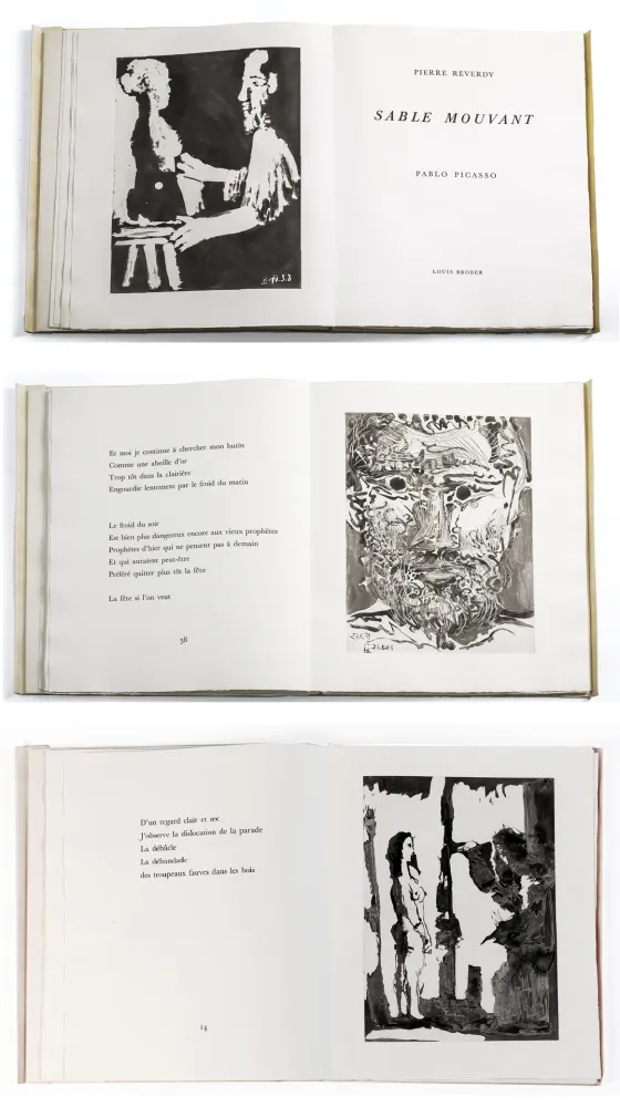 Illustrated Book Picasso - Pierre Reverdy. SABLE MOUVANT. 10 aquatintes originales (1966)