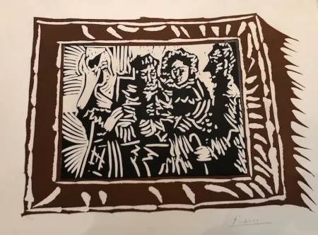 Linocut Picasso - Portrai de famille ingresque IV