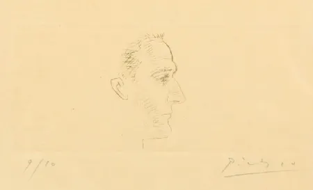 Drypoint Picasso - Portrait de Marcel Boudin