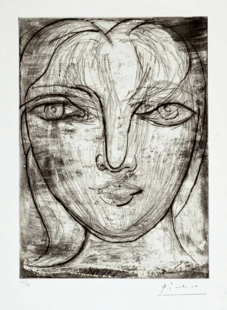 Etching Picasso - Portrait de Marie-Thérèse de face