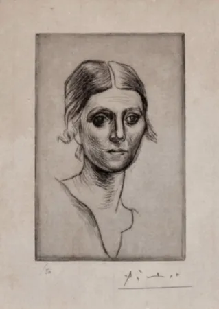 Drypoint Picasso - Portrait d'Olga Picasso