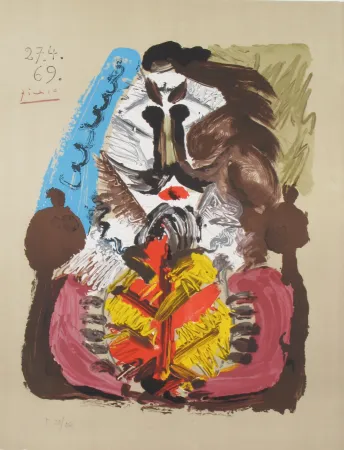 Lithograph Picasso - Portrait Imaginaires 27.4.69
