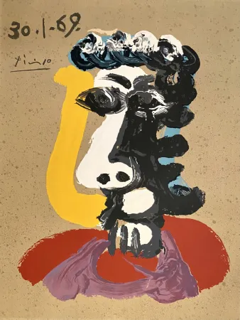 Lithograph Picasso - Portrait Imaginaires 30.1.69