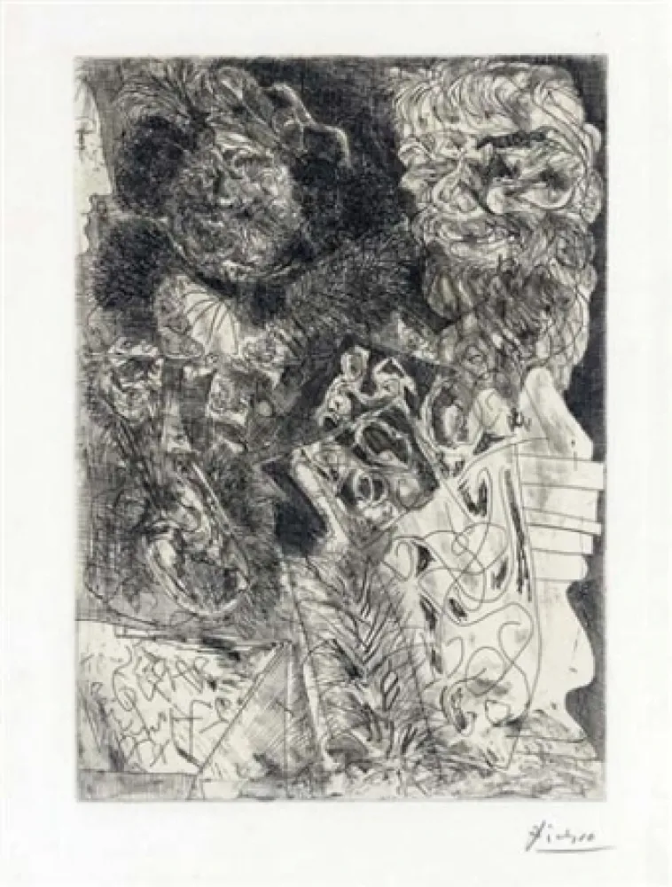 Etching Picasso - Rembrandt a la Palette