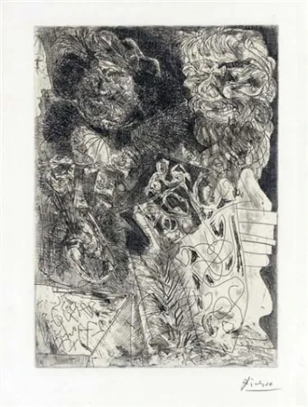 Etching Picasso - Rembrandt a la Palette