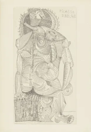 Etching Picasso - Seated Woman