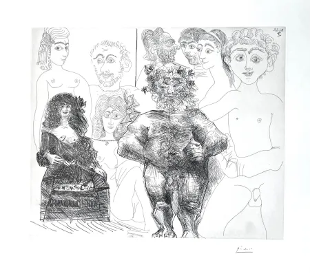 Engraving Picasso - Sexe à l’ancienne et à la moderne 
