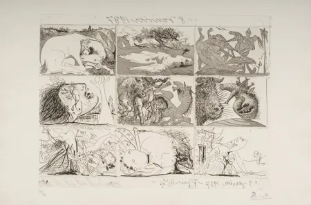 Etching And Aquatint Picasso - Sueno y Mentira de Franco