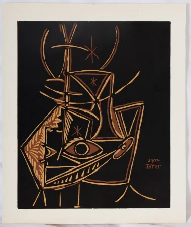 Linocut Picasso - Tête de faune