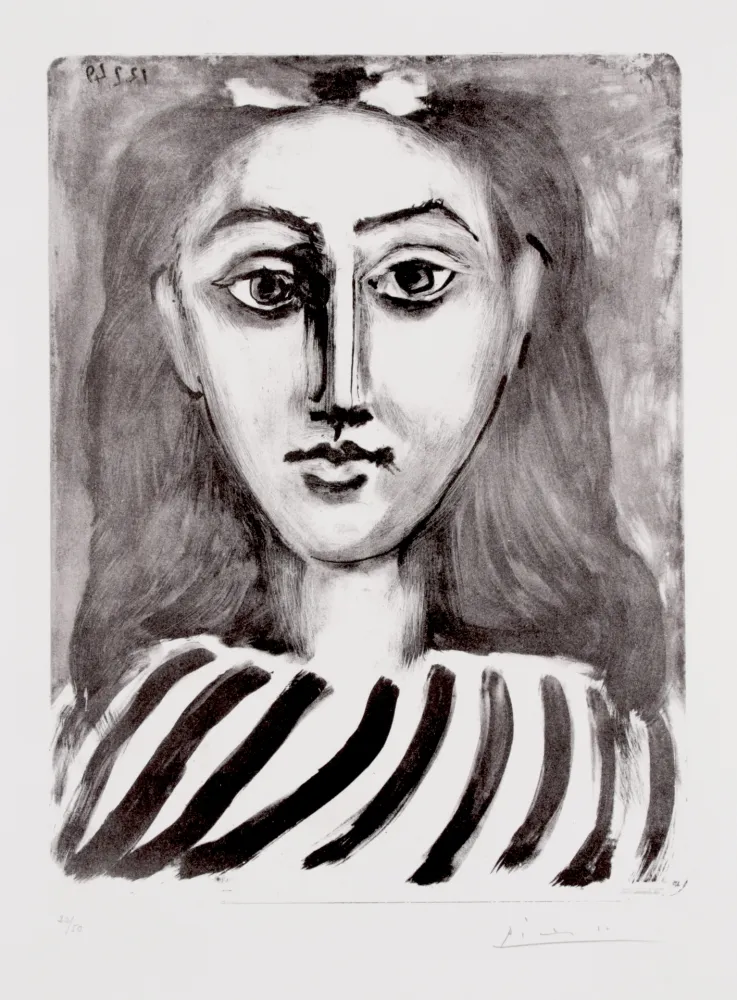 Lithograph Picasso - Tête de jeune fille – Portrait de Françoise