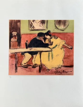 Lithograph Picasso - The Divan