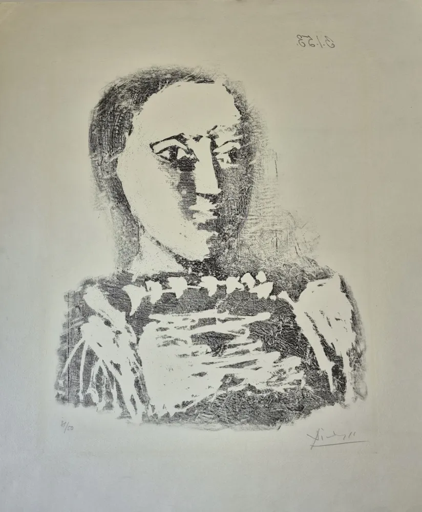 Lithograph Picasso - The Embroidered Sweater