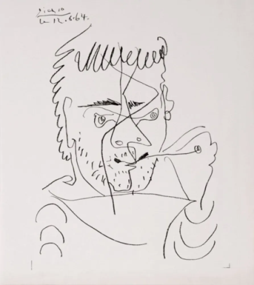Lithograph Picasso - The Smoker, Daniel Henri Kahnweiler