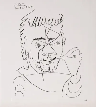 Lithograph Picasso - The Smoker, Daniel Henri Kahnweiler