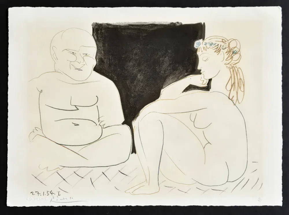 Lithograph Picasso - The Two Thinkers
