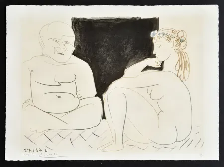 Lithograph Picasso - The Two Thinkers