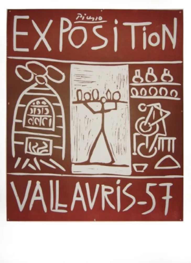 Linocut Picasso - Vallauris 57