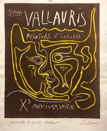 Linocut Picasso - Vallauris. Peinture et lumière X Anniversaire