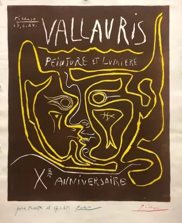 Linocut Picasso - Vallauris, peinture et lumière X Anniversaire