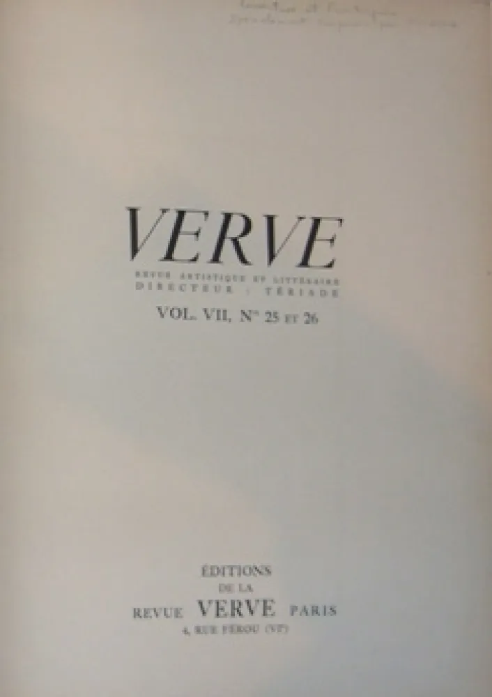 Illustrated Book Picasso - Verve 25 et 26