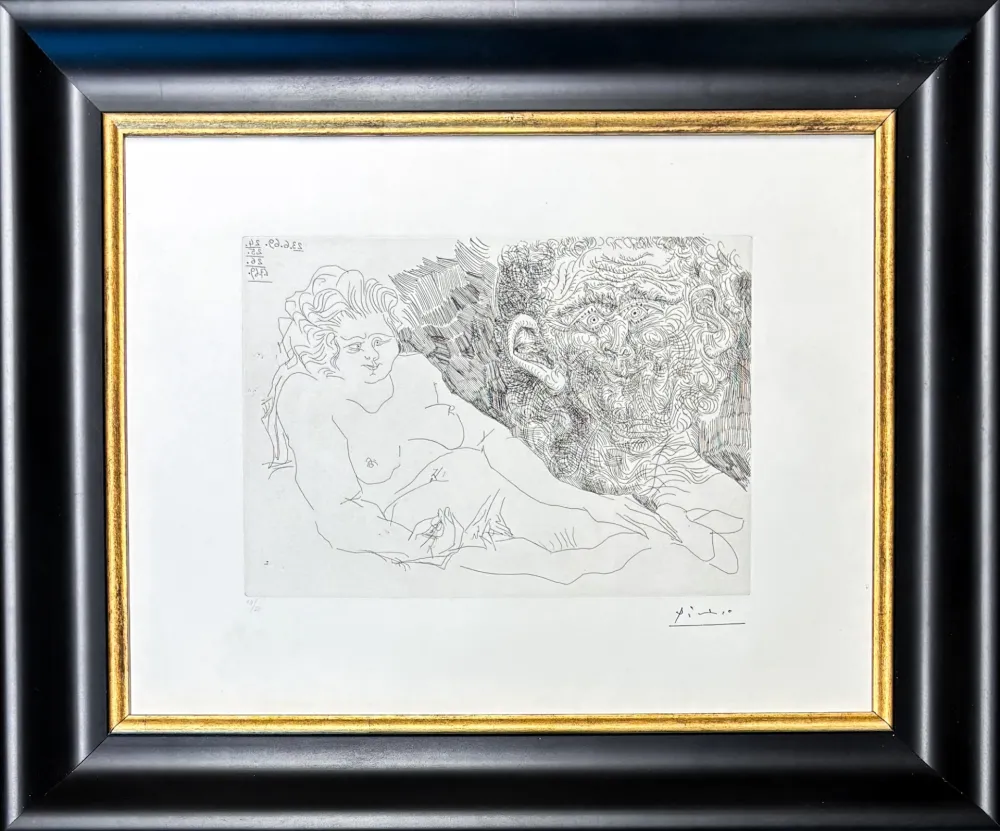 Etching Picasso - VIEUX PEINTRE ET VIEUX MODELE