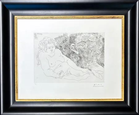Etching Picasso - VIEUX PEINTRE ET VIEUX MODELE