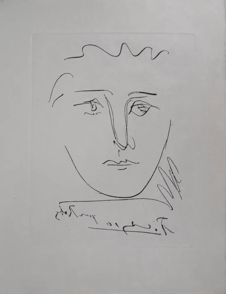 Etching Picasso - Visage pour Roby