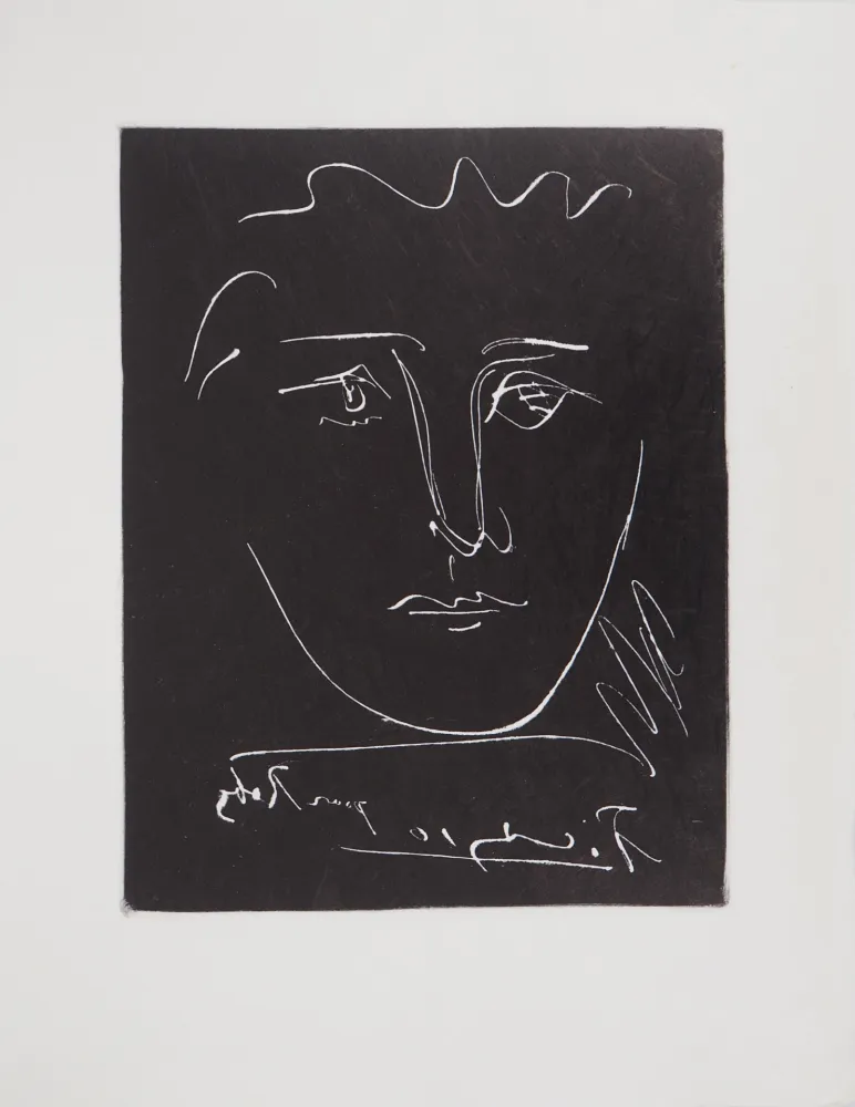 Etching Picasso - Visage pour Roby