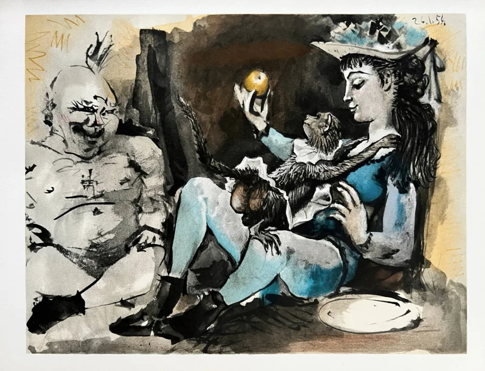 Lithograph Picasso - Woman with Monkey