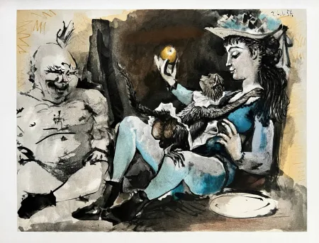 Lithograph Picasso - Woman with Monkey