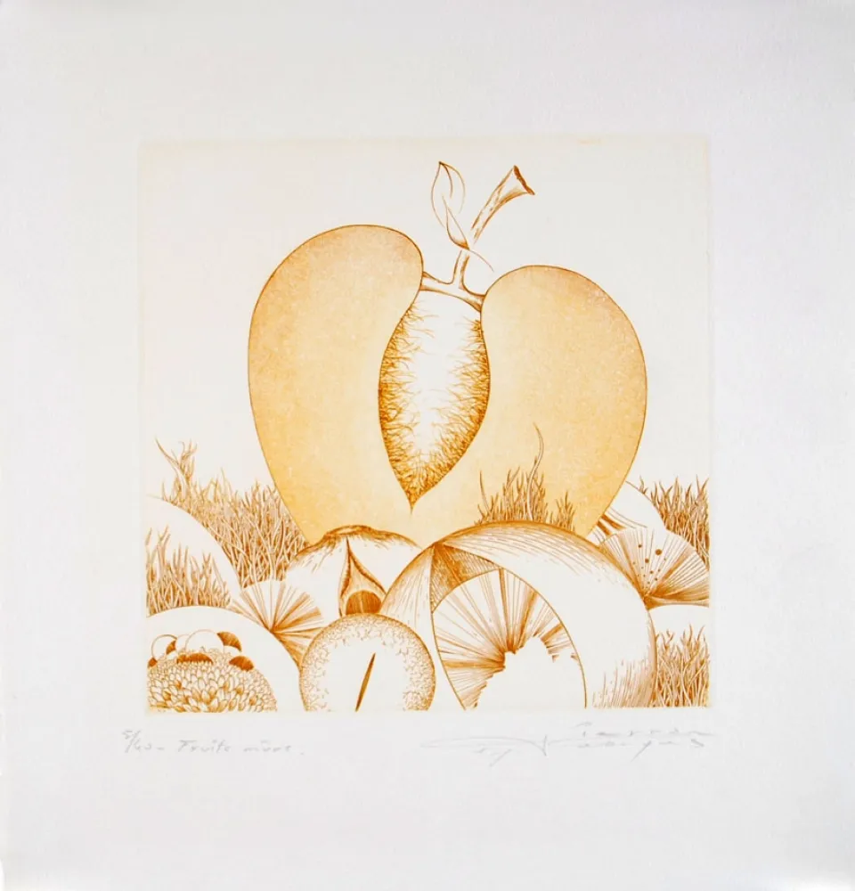 Etching And Aquatint Pierron - Fruits Mûrs
