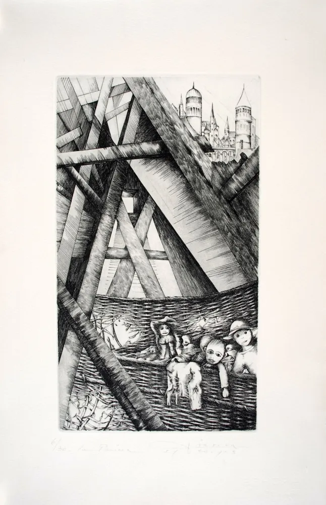 Etching And Aquatint Pierron - La Panière