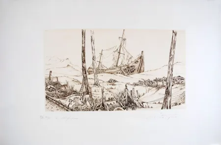 Etching Pierron - Le Naufrage