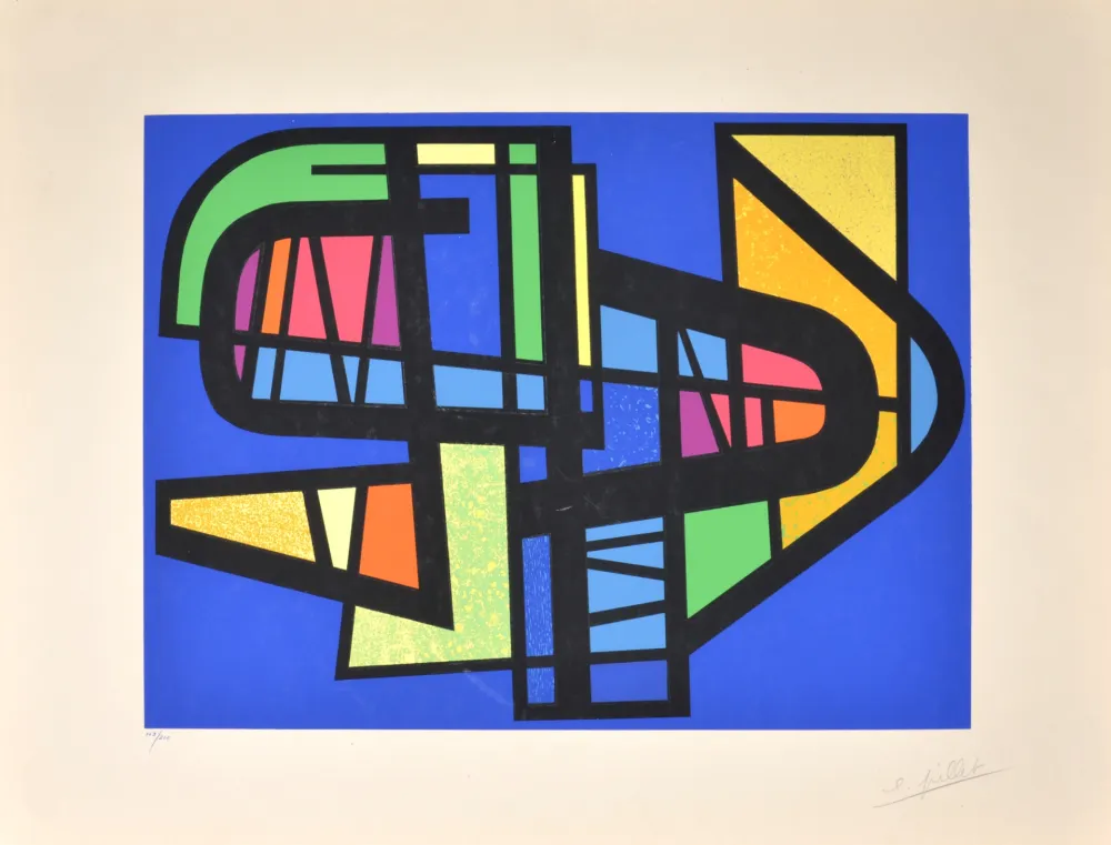 Screenprint Pillet - Composition, 1954 - Hand-signed