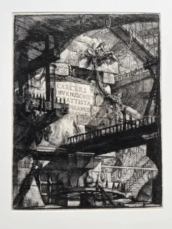 Engraving Piranesi - Carceri invenzioni fronstispicio