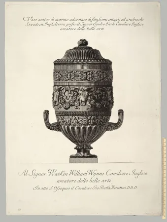 Engraving Piranesi - VASO ANTICO DI MARMO ADORNATO DI FINISSIMI INTAGLI ED ARABESCHI
