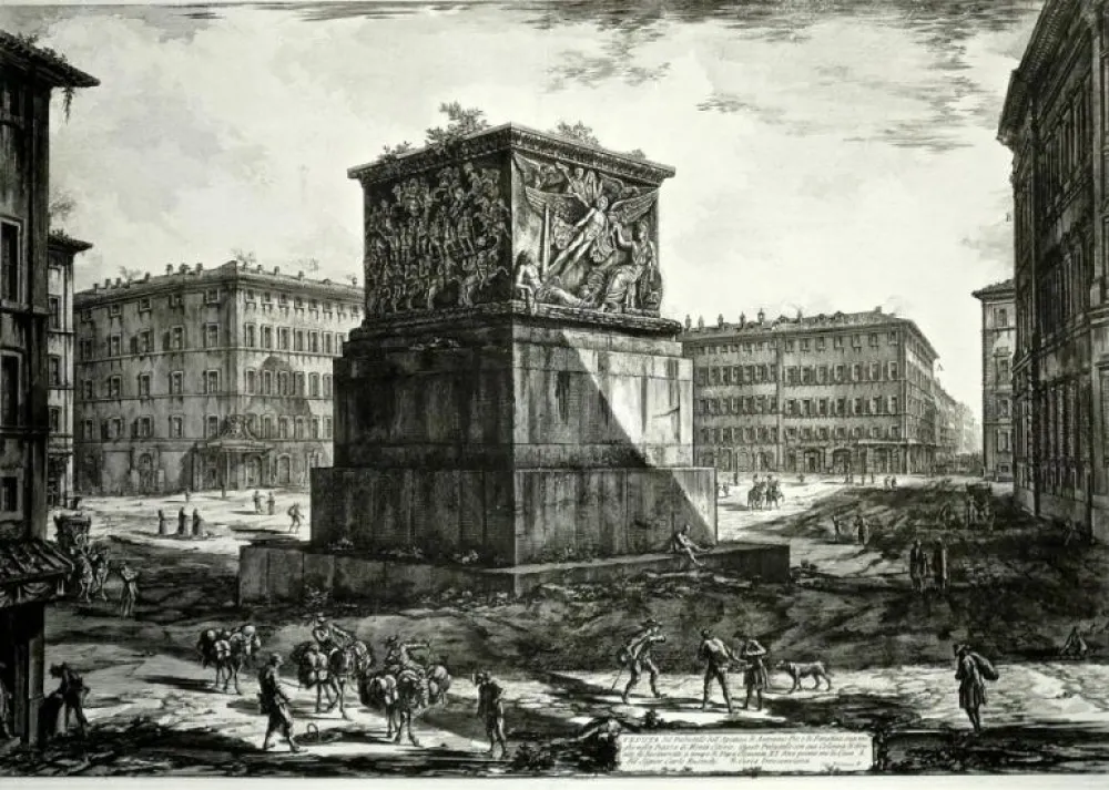 Etching Piranesi - Veduta del Piedestallo dell'Aposteosi, from 
