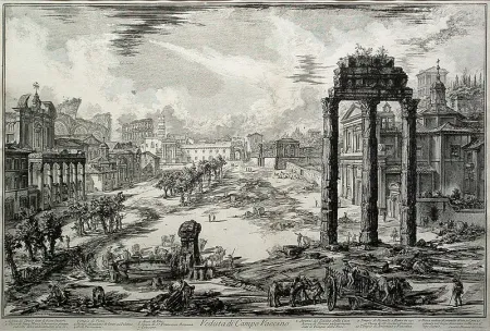 Etching Piranesi - Veduta di Campo Vaccino 