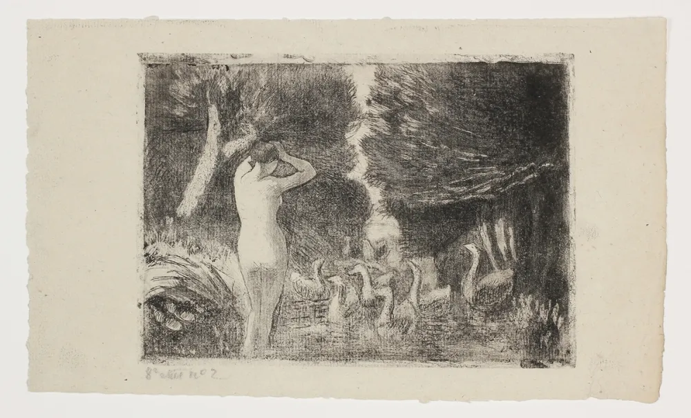 Etching And Aquatint Pissarro - Baigneuse aux Oies