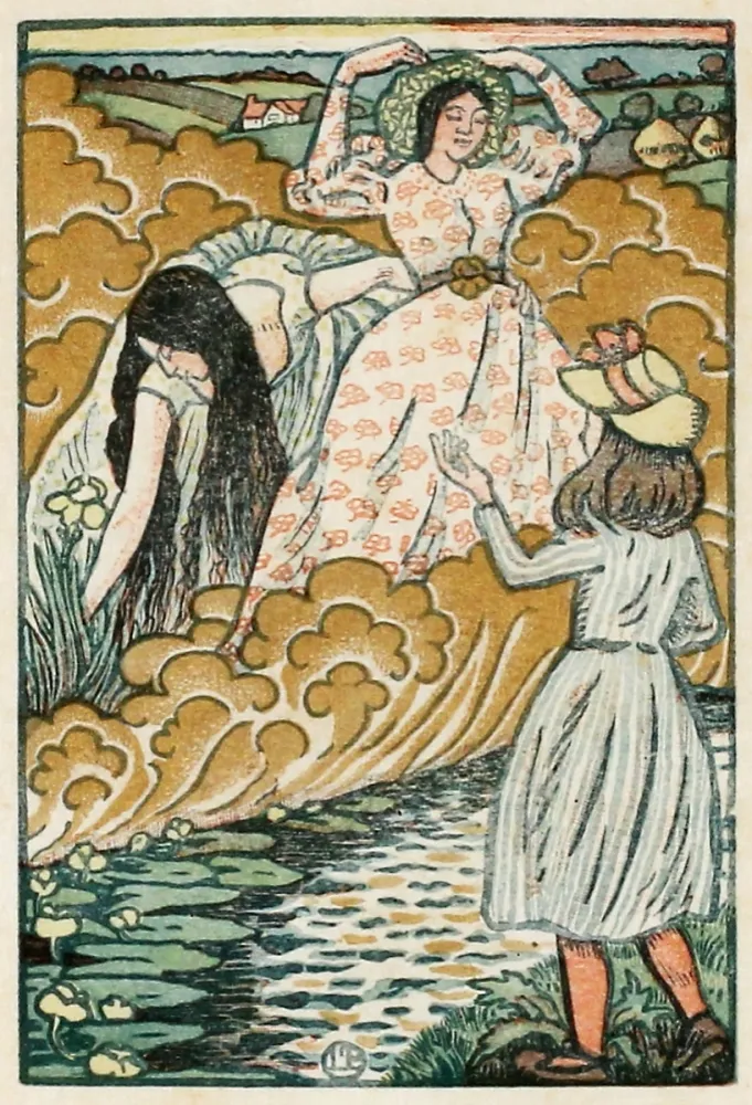 Woodcut Pissarro - In the field