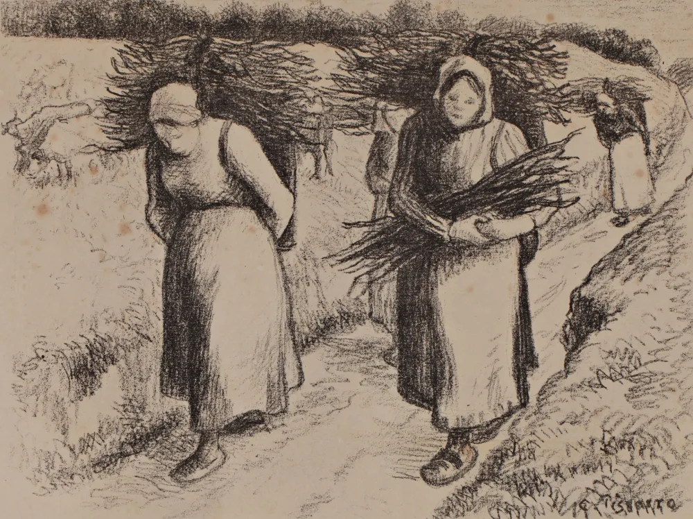 Lithograph Pissarro - Les porteuses de fagots