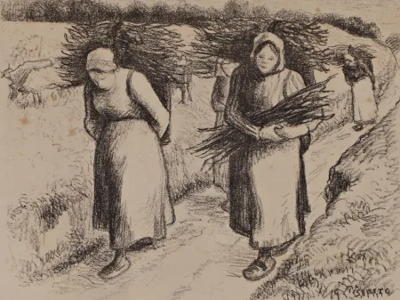 Lithograph Pissarro - Les porteuses de fagots