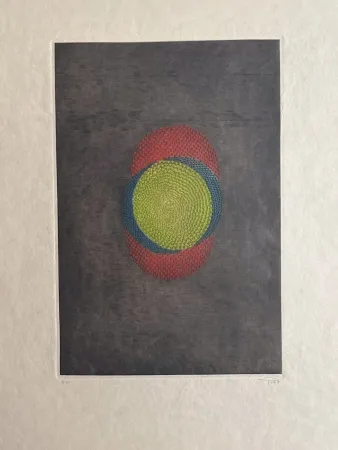 Etching Piza - Rouge bleu vert 