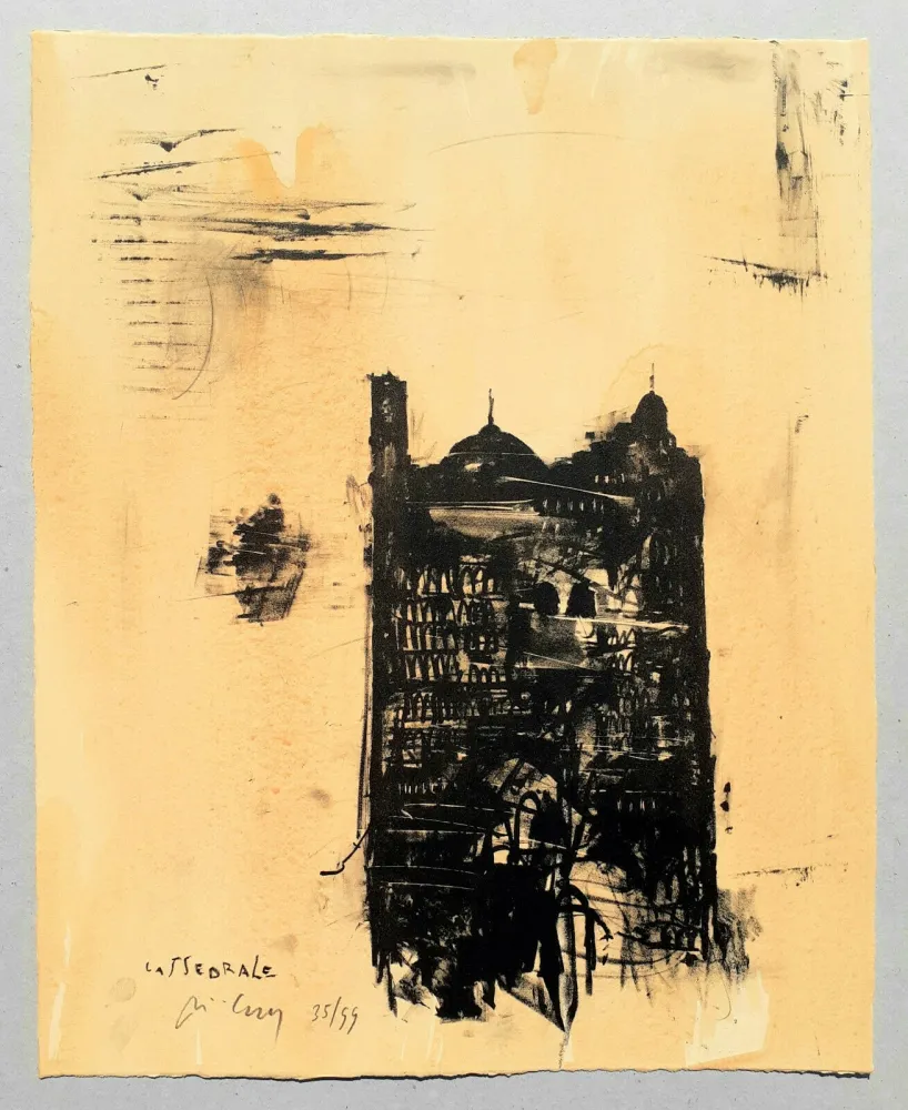 Lithograph Pizzi Cannella - Cattedrale