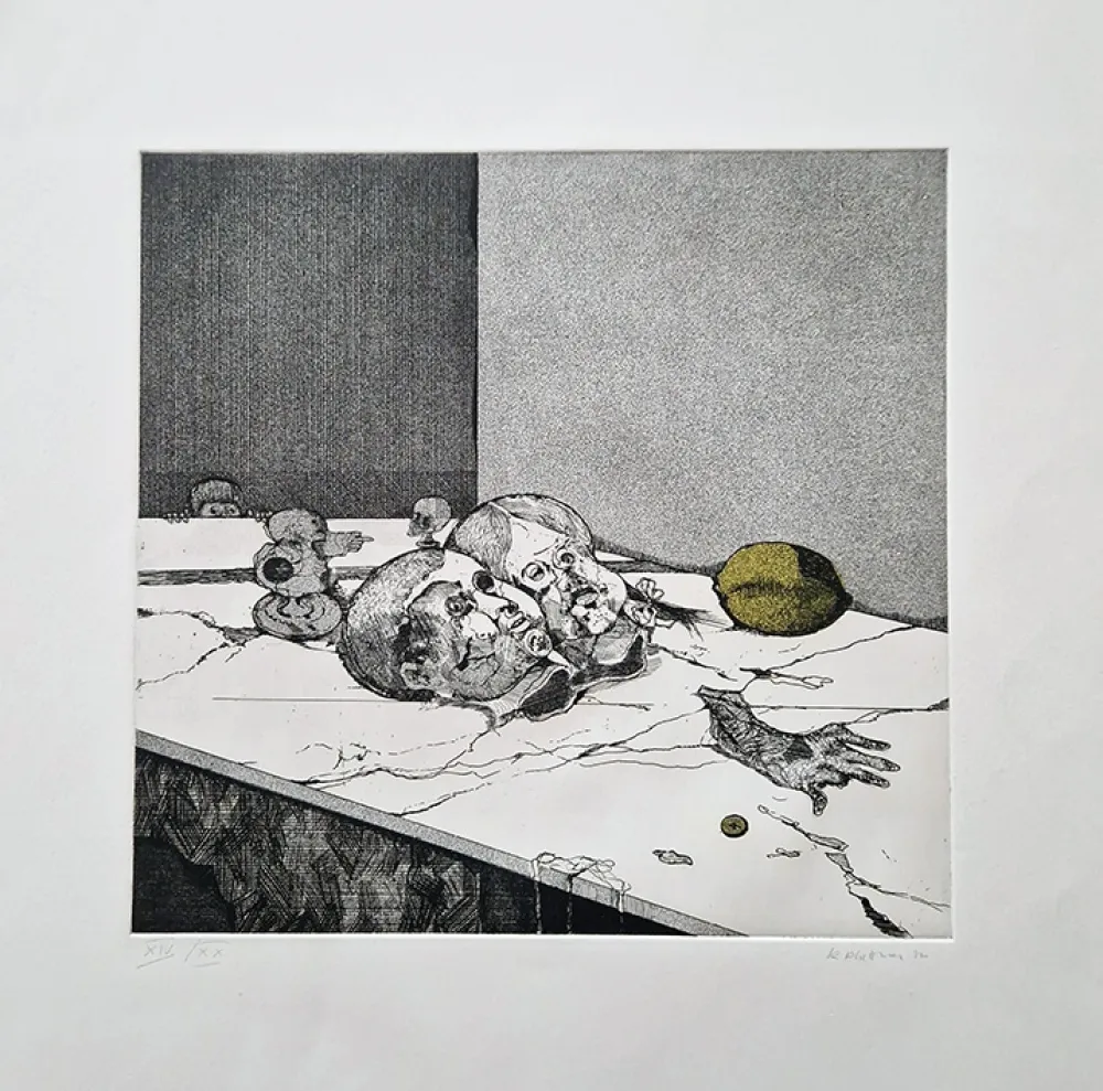 Engraving Plattner - Il tavolo