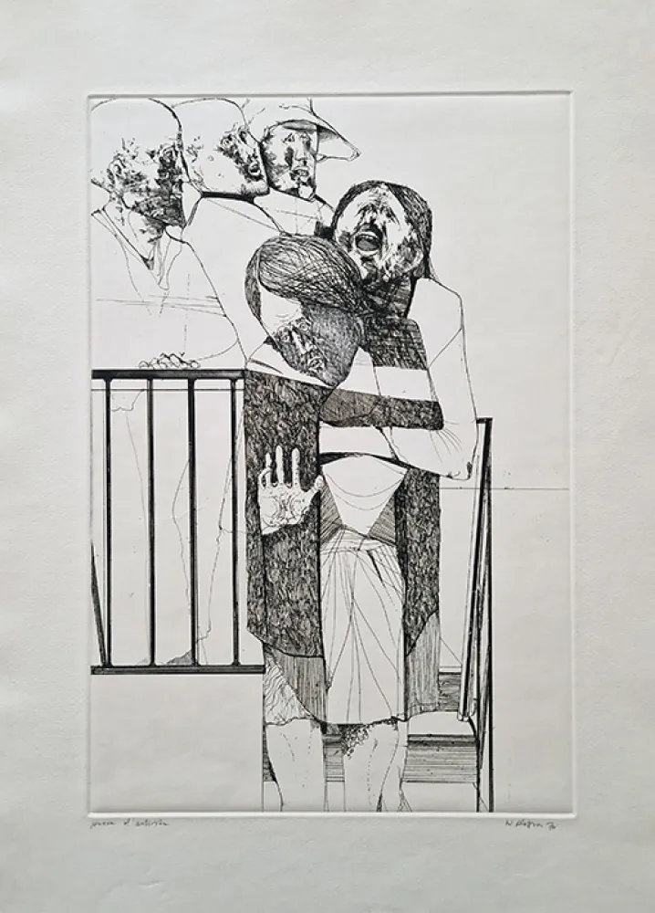 Engraving Plattner - L'urlo