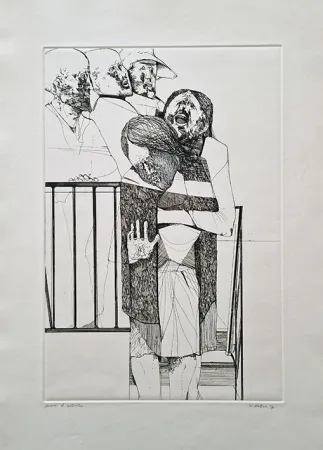 Engraving Plattner - L'urlo