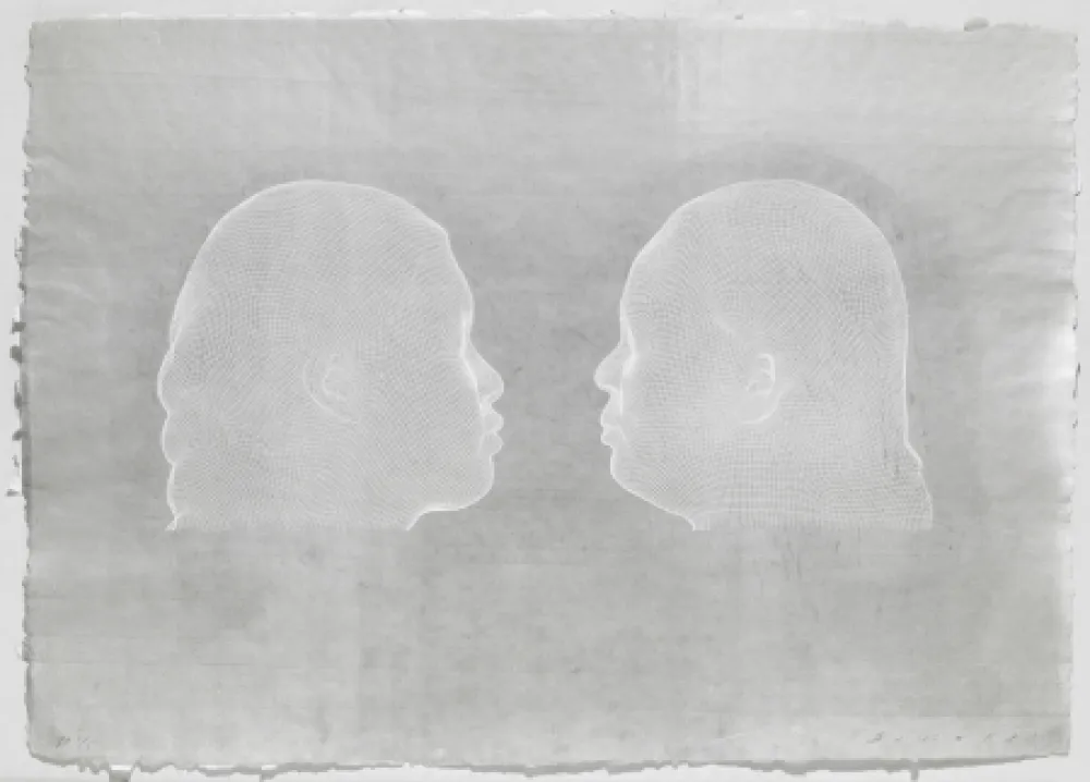 Etching Plensa - Nuria et Irma (blanc)