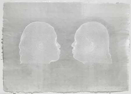 Etching Plensa - Nuria et Irma (blanc)