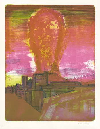 Lithograph Poincelet - Naples